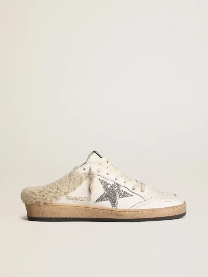 Sabot Ball Star con stella glitterata e fodera in shearling