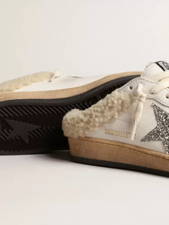 Sabot Ball Star con stella glitterata e fodera in shearling