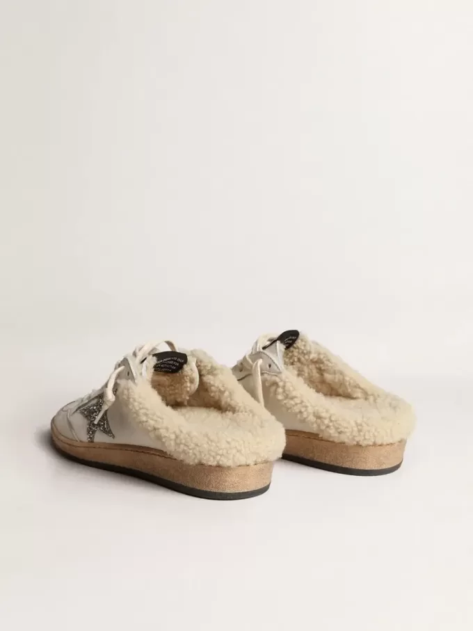 Sabot Ball Star con stella glitterata e fodera in shearling