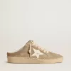 Sabot Ball Star da donna in pelle scamosciata beige con stella in pelle bianca