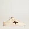 Sabot Ball Star in nappa avorio con stella glitterata color bronzo