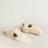 Sabot Ball Star in nappa avorio con stella glitterata color bronzo