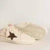 Sabot Ball Star in nappa avorio con stella glitterata color bronzo