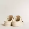 Sabot Ball Star in nappa avorio con stella glitterata color bronzo