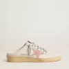 Sabot Ball Star in nappa bianca con stella in pelle rosa antico