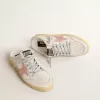 Sabot Ball Star in nappa bianca con stella in pelle rosa antico