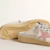 Sabot Ball Star in nappa bianca con stella in pelle rosa antico