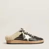 Sabot Ball Star in nappa con stella platino e fodera in shearling