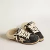 Sabot Ball Star in nappa con stella platino e fodera in shearling