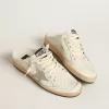 Sabot Ball Star in pelle nappa con stella in camoscio grigio ghiaccio