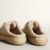 Sabot Space-Star da donna in montone beige con stella in pelle bianca Sabot Space-Star da donna in montone beige con stella in pelle bianca