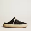 Sabot Space-Star da uomo in nylon nero con stella in pelle nera