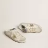 Sabot Super-Star con stella platino e linguetta in pelle scamosciata grigio ghiaccio