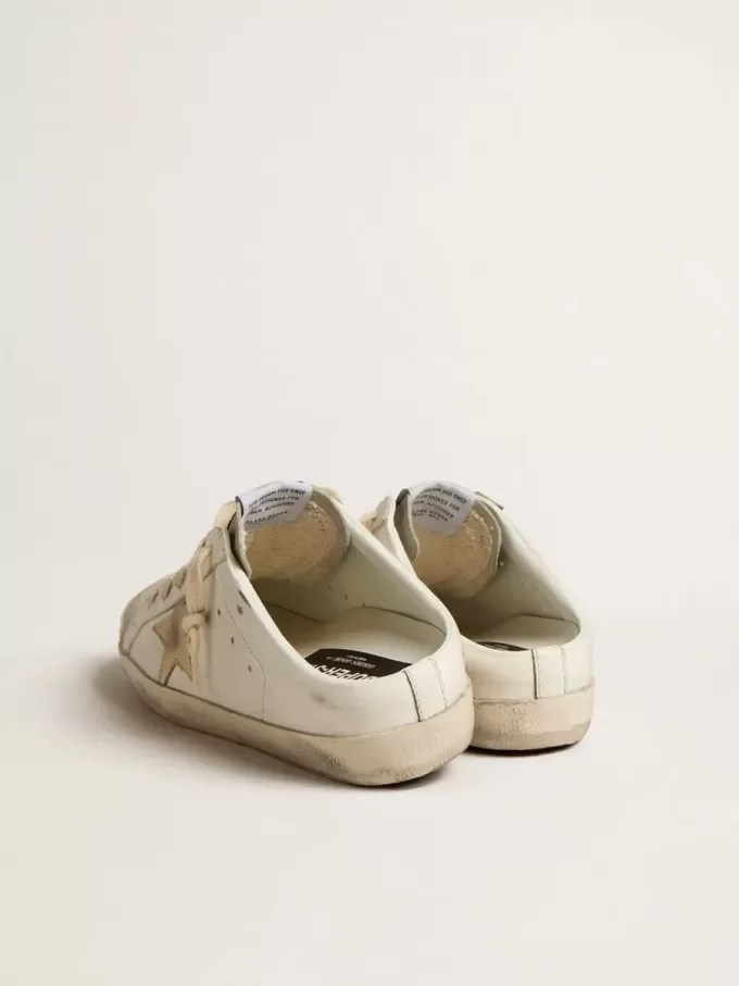 Sabot Super-Star con stella platino e linguetta in pelle scamosciata grigio ghiaccio