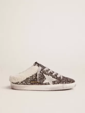 Sabot Super-Star da donna con glitter e interno in shearling Sabot Super-Star da donna con glitter e interno in shearling