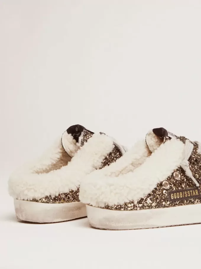 Sabot Super-Star da donna con glitter e interno in shearling Sabot Super-Star da donna con glitter e interno in shearling
