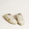 Sabot Super-Star da donna con stella in pelle scamosciata dorata e fodera in shearling Sabot Super-Star da donna con stella in pelle scamosciata dorata e fodera in shearling