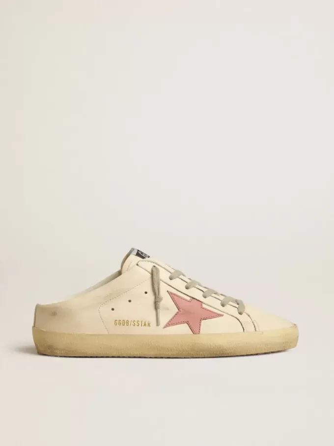 Sabot Super-Star da donna in nappa con stella in pelle rosa Sabot Super-Star da donna in nappa con stella in pelle rosa