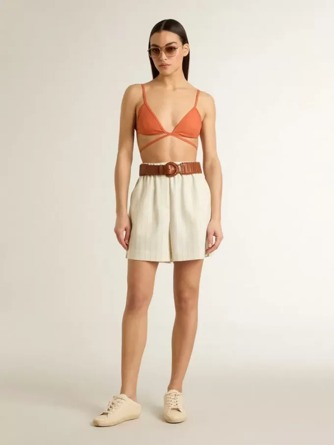 Sabot Super-Star da donna in tela beige con perline ricamate e stella in pelle scamosciata beige Sabot Super-Star da donna in tela beige con perline ricamate e stella in pelle scamosciata beige