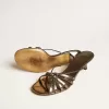 Sandali con tacco basso Nico in pelle grigio metallizzato