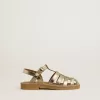 Sandali Junior Maxime in pelle metallizzata oro