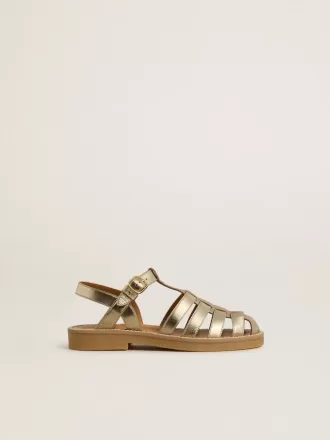 Sandali Junior Maxime in pelle metallizzata oro