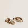 Sandali Junior Maxime in pelle metallizzata oro