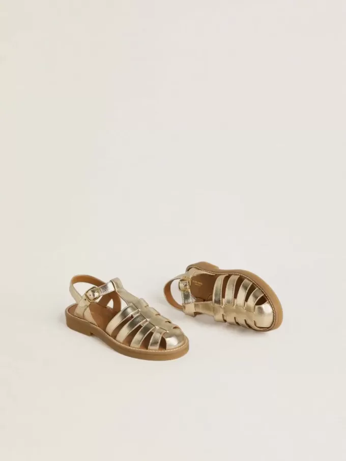 Sandali Junior Maxime in pelle metallizzata oro