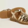 Sandali Junior Maxime in pelle metallizzata oro