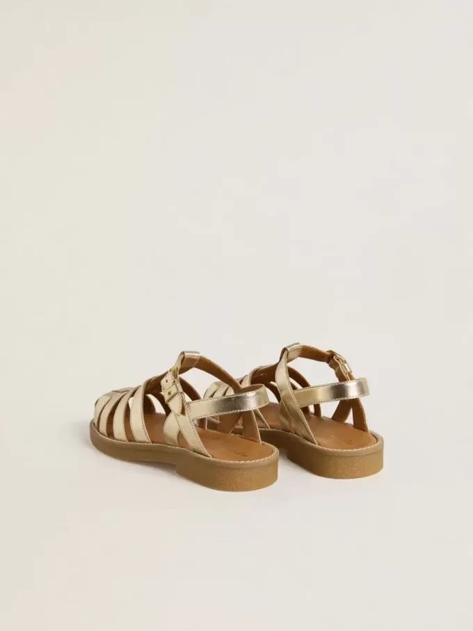 Sandali Junior Maxime in pelle metallizzata oro