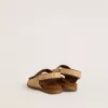 Sandali Junior Noa in rafia beige e pelle marrone