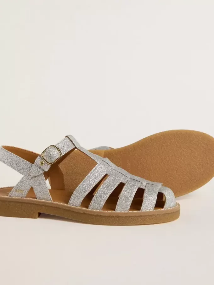 Sandali Maxime Junior in micro glitter argento