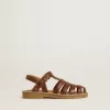 Sandali Maxime Junior in pelle marrone