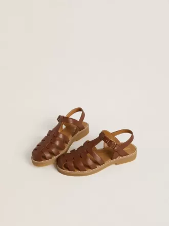 Sandali Maxime Junior in pelle marrone