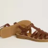 Sandali Maxime Junior in pelle marrone
