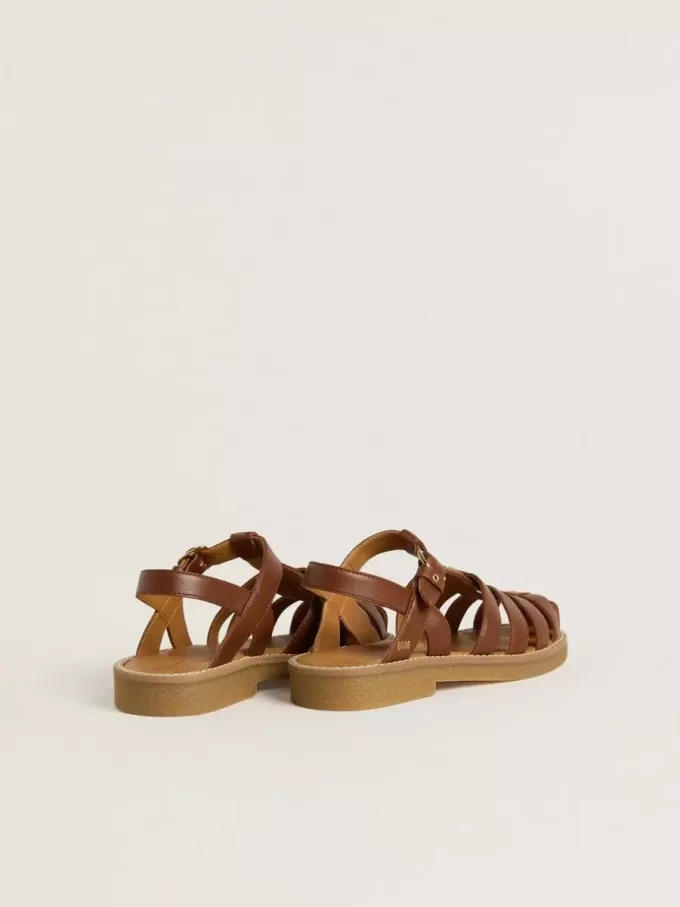 Sandali Maxime Junior in pelle marrone