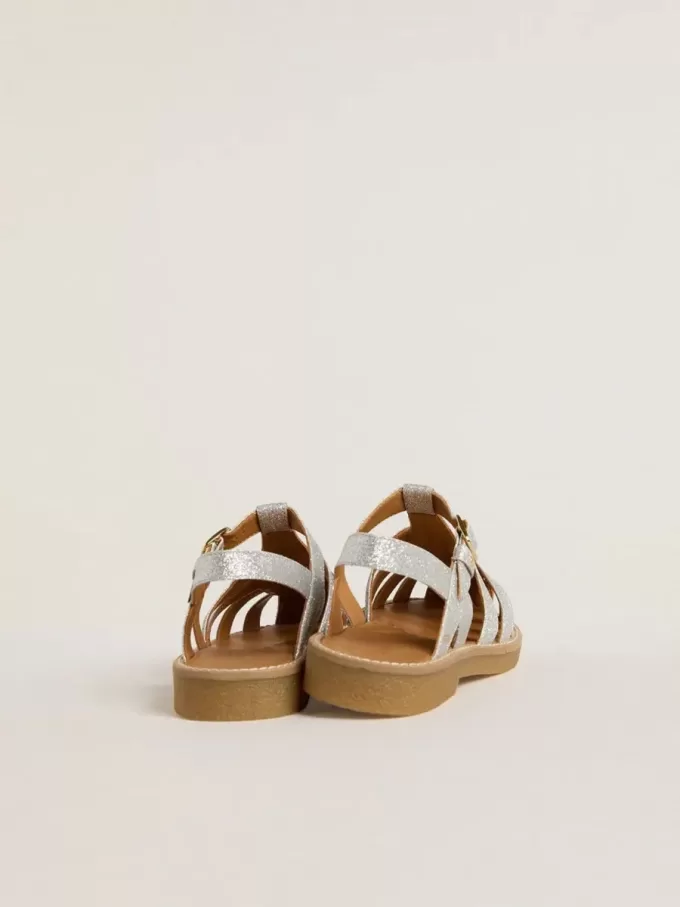 Sandali Maxime Young in micro glitter argento