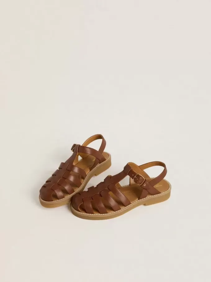 Sandali Maxime Young in pelle marrone