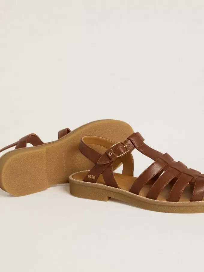 Sandali Maxime Young in pelle marrone