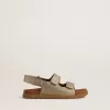 Sandali Noa Junior in micro-glitter e pelle platino