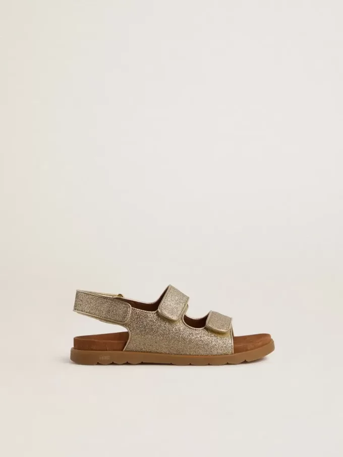 Sandali Noa Young in pelle micro-glitter e platino Sandali Noa Young in pelle micro-glitter e platino