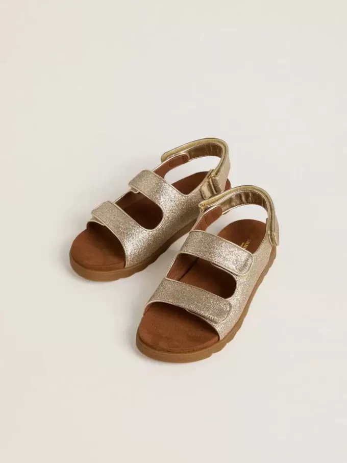 Sandali Noa Young in pelle micro-glitter e platino Sandali Noa Young in pelle micro-glitter e platino