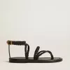 Sandali piatti da donna Penelope in pelle nera Sandali piatti da donna Penelope in pelle nera