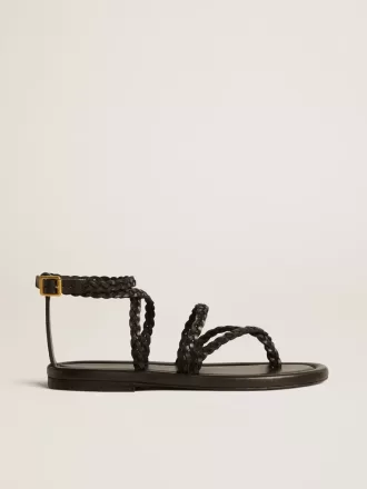 Sandali piatti da donna Penelope in pelle nera
