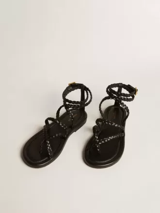 Sandali piatti da donna Penelope in pelle nera