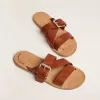 Sandali piatti Margaret in pelle rivestita in resina Sandali piatti Margaret in pelle rivestita in resina