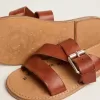 Sandali piatti Margaret in pelle rivestita in resina Sandali piatti Margaret in pelle rivestita in resina
