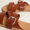 Sandali piatti Margaret in pelle rivestita in resina Sandali piatti Margaret in pelle rivestita in resina