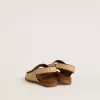 Sandali Young Noa in rafia beige e pelle marrone