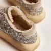 Scarpe da donna Space-Star in argento glitterato con fodera in shearling Scarpe da donna Space-Star in argento glitterato con fodera in shearling